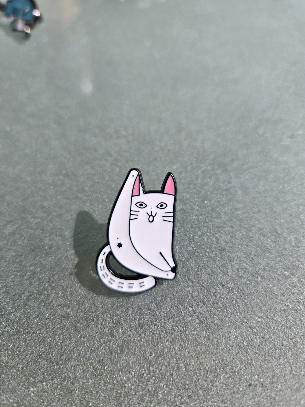 White & Pink Cat Enamel Pin